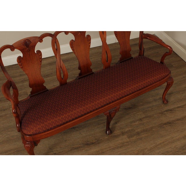Georgian Furnishing Co. Queen Anne Style Mahogany Triple Back Settee For Sale - Image 10 of 12