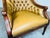 Louis XVI Style Tufted Golden Cognac Leather Lounge Chair by Old Hickory Tannery For Sale In Philadelphia - Image 6 of 12