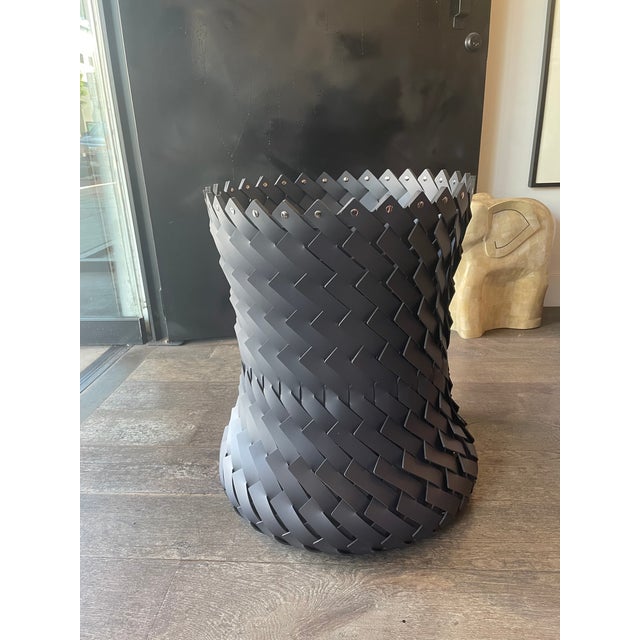 Luxury Leather Basket Hand Made in Italy By Nicole Sassaman