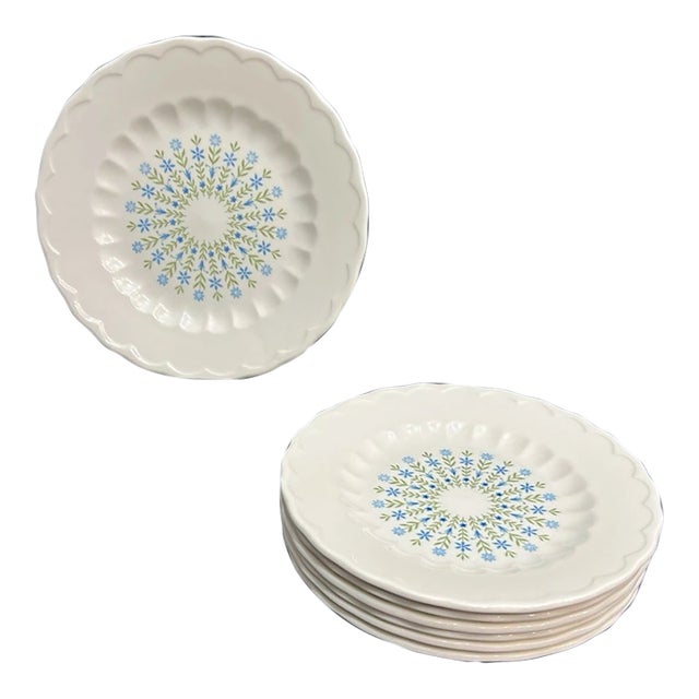 Vintage Mid-Century Modern Knowles Dolly Madison Salad Plates 7.75” - Set of 7 For Sale