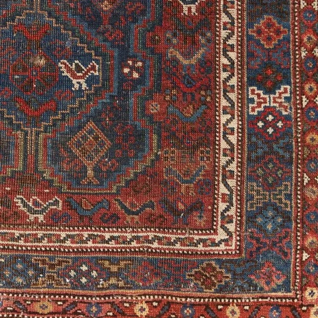 Textile Middle Eastern Afshari Rug in Wool For Sale - Image 7 of 10