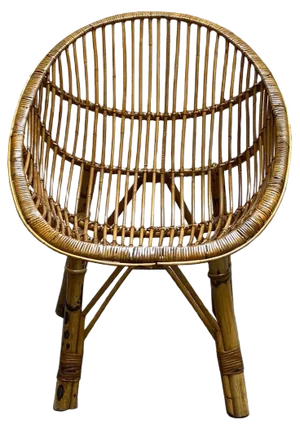 Mid-Century Bamboo and Rattan Armchair, 1950s