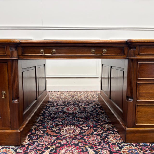 Large English Partner Desk For Sale - Image 10 of 18