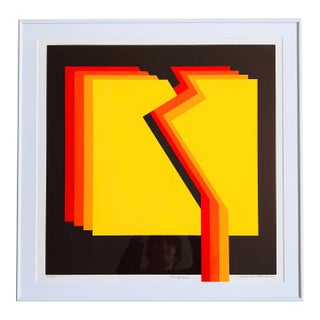 1970s Geometric Abstract Serigraph by Frank Rowland, Titled "Fanfare" For Sale