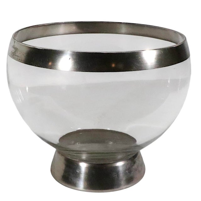 Silver Large Mid 20th Century Dorothy Thorpe Silver Band Punch Bowl For Sale - Image 8 of 12
