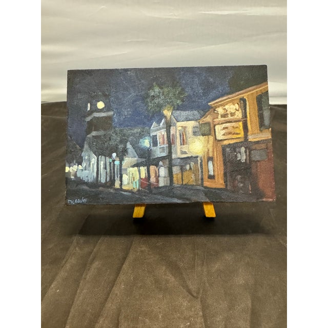 Sharon McGauley Original Signed Oil Painting "Captain Tony's" Tiny Painting Project For Sale In New York - Image 6 of 9