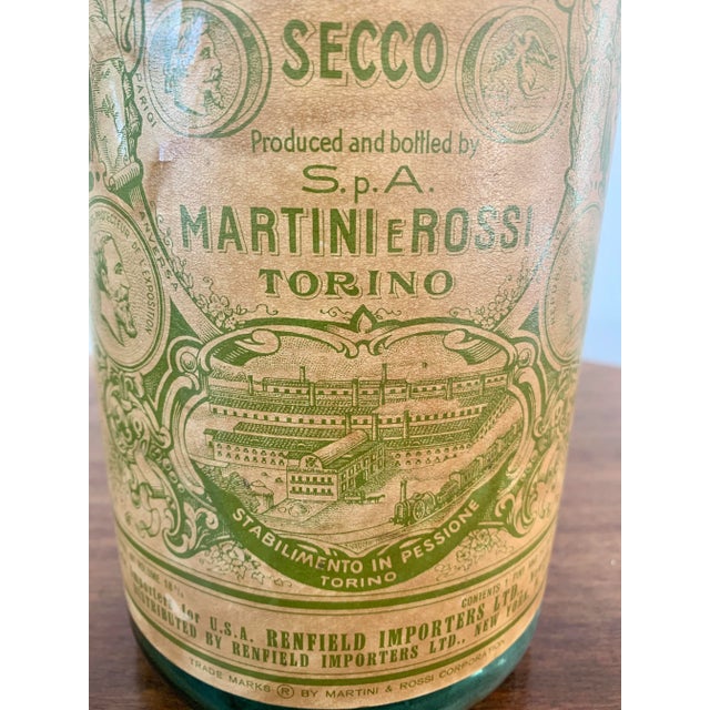 Mid 20th Century Mid-20th Century Extra Large Martini & Rossi Vermouth Glass Bottle For Sale - Image 5 of 13