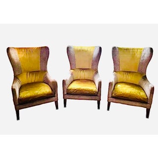 Lee Industries Wingback Lounge Chair, Trio Set For Sale