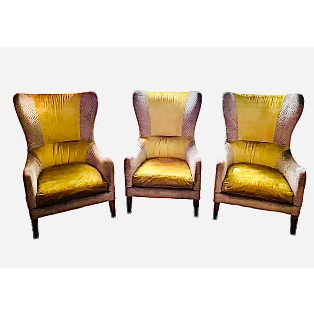 Lee Industries Wingback Lounge Chair, Trio Set For Sale
