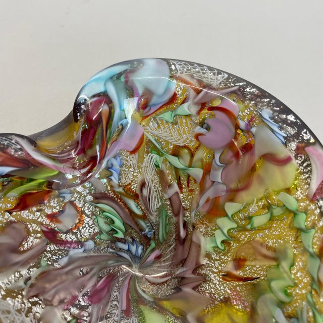 Multicolor Murano Glass Bowl Gold Flakes Shell Ashtray from Dino Martens, Italy, 1960s For Sale - Image 13 of 18