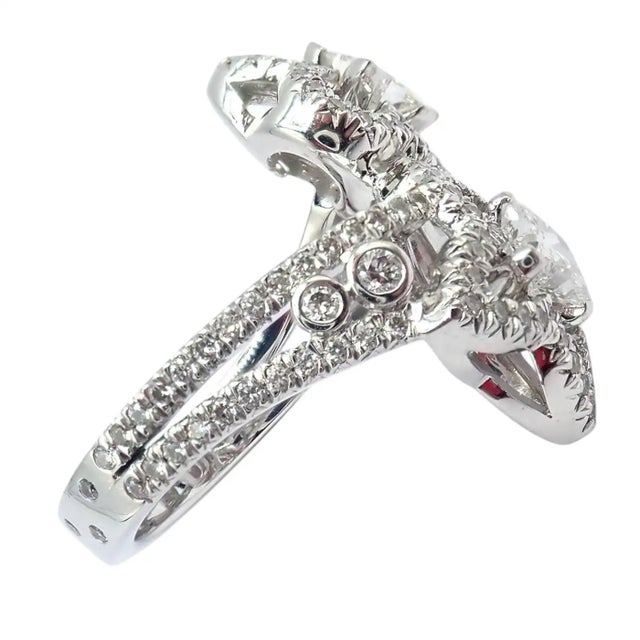 Contemporary Louis Vuitton LV Monogram Signature Diamond Fusion White Gold Ring, Size 5.75 For Sale - Image 3 of 12