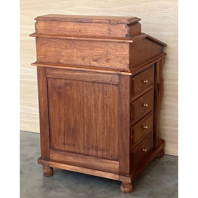 Brown French Mini Desk/Lady's Desk, Circa 1900 For Sale - Image 8 of 18