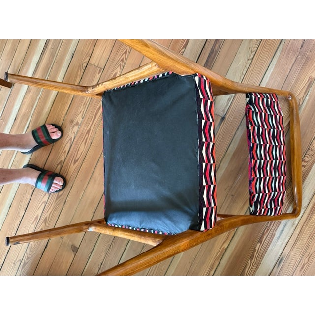 MCM Wood Frame Danish Armchair With New Maharam Sculpted Velvet Upholstery Imo John Van Koert For Sale - Image 10 of 10