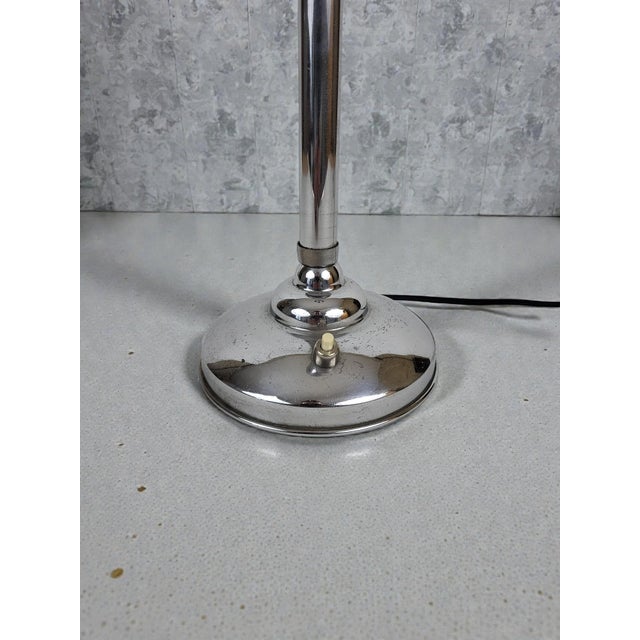 Metal Art Deco Lamp in Chromed Metal, 1930s For Sale - Image 7 of 8