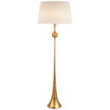 AERIN for Visual Comfort Signature Dover Floor Lamp in Gild with Linen Shade For Sale