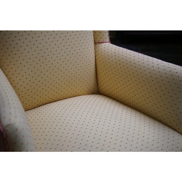 Wood Pair of Slim Upholstered Wingback Chairs Attributed to Kittinger For Sale - Image 7 of 10