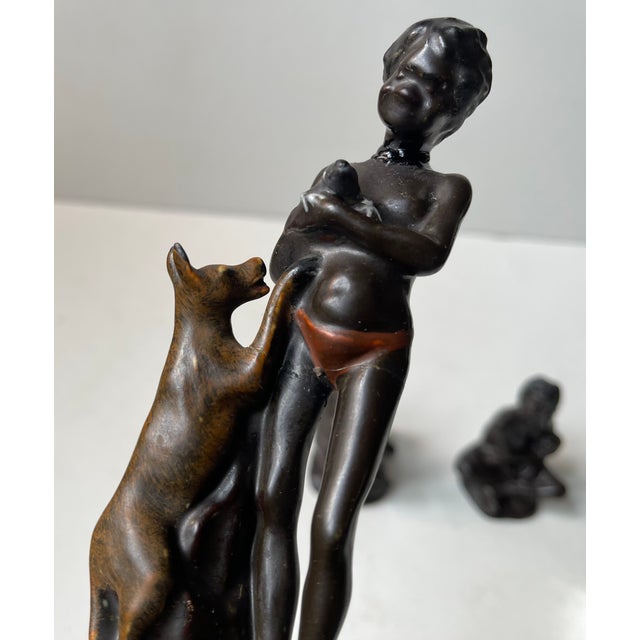 Aboriginal Indigenous Figurines from Darbyshire Pottery, 1950s, Set of 3 For Sale - Image 11 of 14