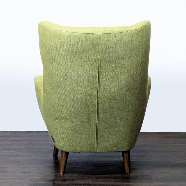 2010s Article Mod Mid-Century Modern Green Lounge Chair With Wooden Legs For Sale - Image 5 of 9