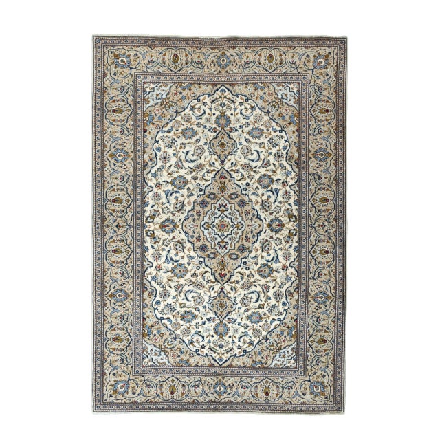 Hand-Knotted Kashan Rug with Natural Tones For Sale - Image 13 of 13