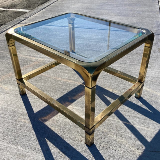 Brass & Glass Waterfall End Table From Mastercraft Chairish