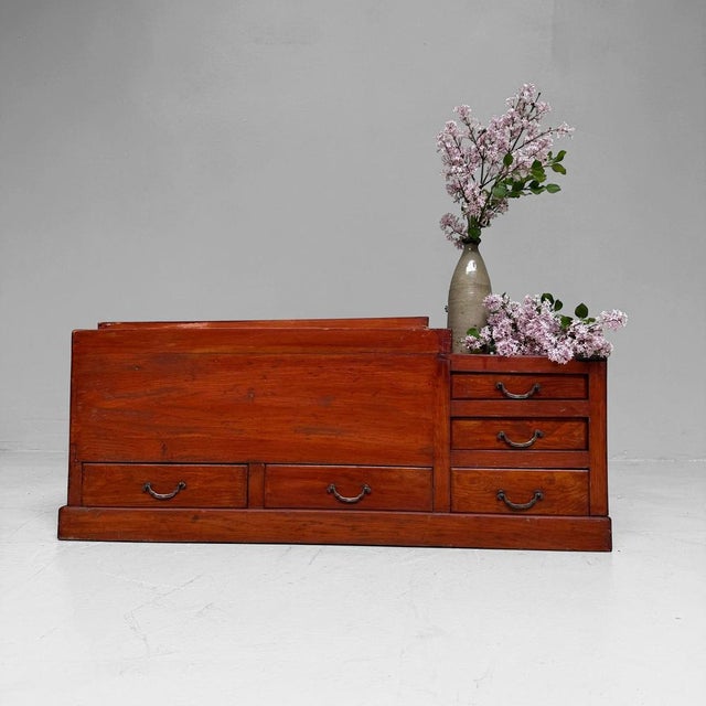 Antique Japanese Wooden Hibachi with Five Drawers, 1890s For Sale - Image 5 of 16