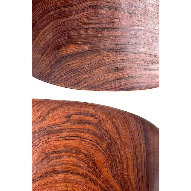 Mid 20th Century Large Hand Turned Teak Wood Bowl For Sale - Image 10 of 14