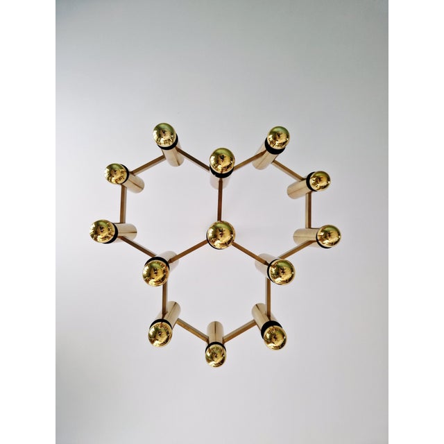 1970s Geometric Brass Chandelier by Gaetano Sciolari for Boulanger, 1970 For Sale - Image 5 of 16