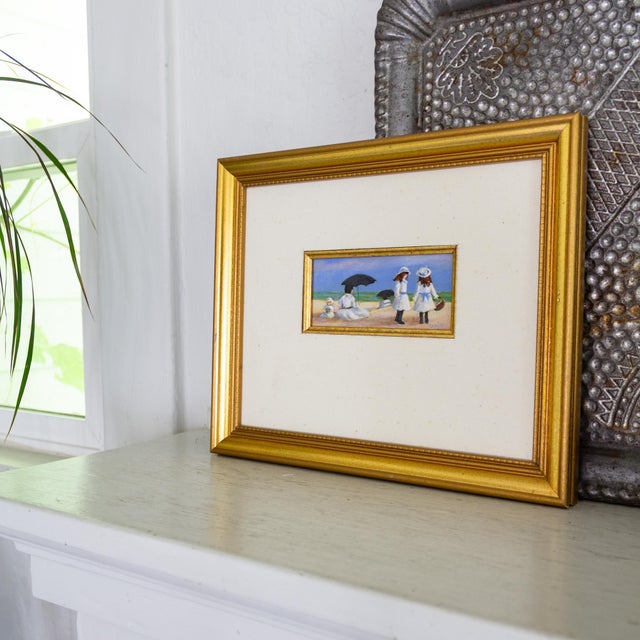 Miniature Framed Seaside Painting by Georgia Artist Sallie Carlson For Sale - Image 6 of 11