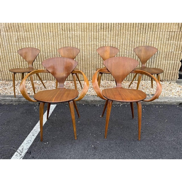 Mid 20th Century Set of Six Norman Cherner Style Plywood Pretzel L Dining Chairs by Plycraft, Usa For Sale In Washington DC - Image 6 of 12
