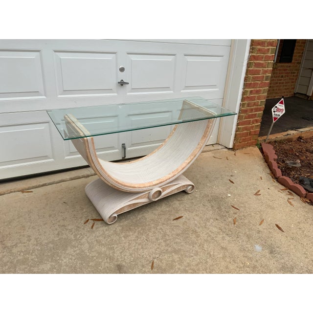 1980s Console Made of Bamboo and Marble For Sale In Atlanta - Image 6 of 7