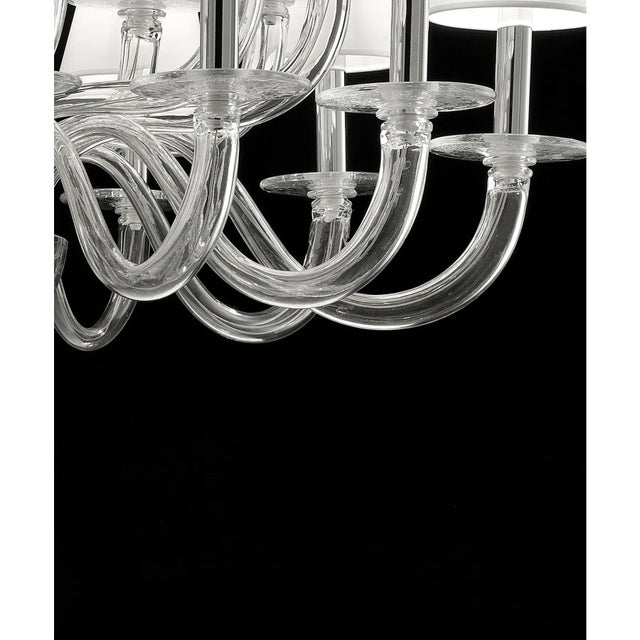 Murano Monumental Modern Transparent Murano Glass Chandelier For Sale - Image 4 of 7