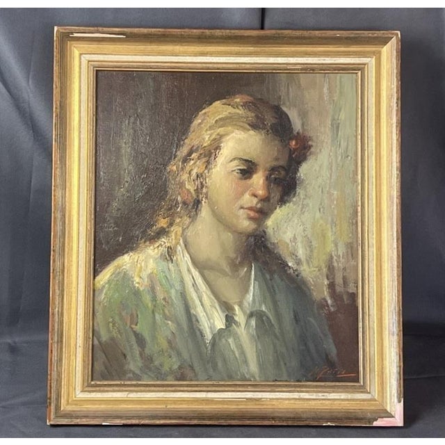 A beauriful oil on canvas by Nicola Petti 1904-1983. The painting has lively mild colors and measures 21 " high by 17.5...