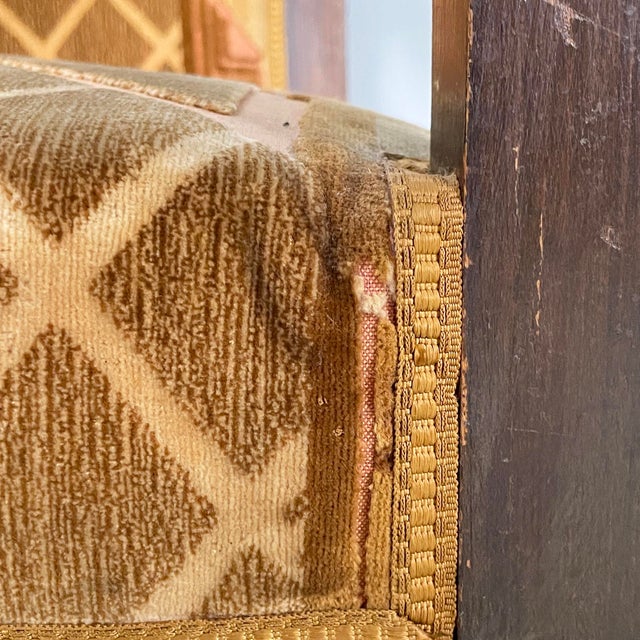 Art Deco Italian Armchairs in Red Yellow Fabric, 1930s, Set of 2 For Sale - Image 9 of 18