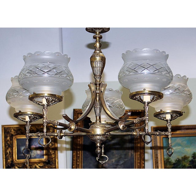 Vintage Victorian Gas Lamp Style Chandelier Chairish
