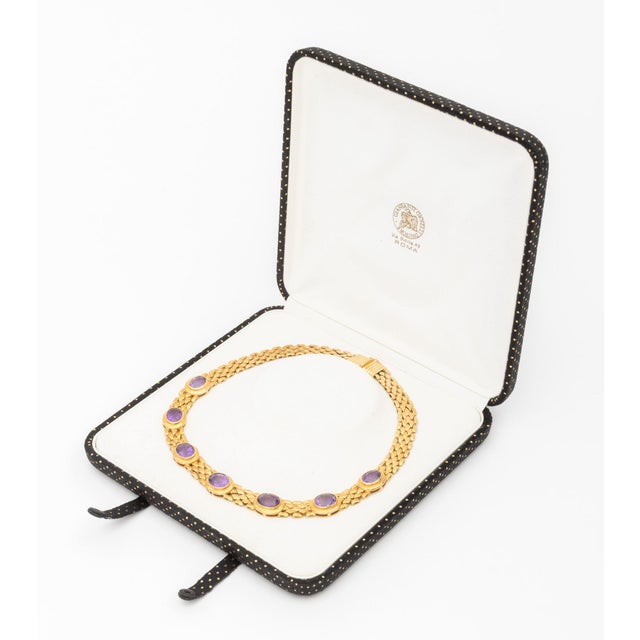 18k Yellow Gold and Amethyst Necklace For Sale - Image 12 of 14