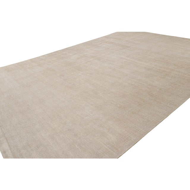 2010s Rug & Kilim’s Oversized Textural Rug in Beige-Brown Tones & Striae For Sale - Image 5 of 8