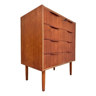 Teak Chest of Drawers with Lock, Denmark, 1960s For Sale