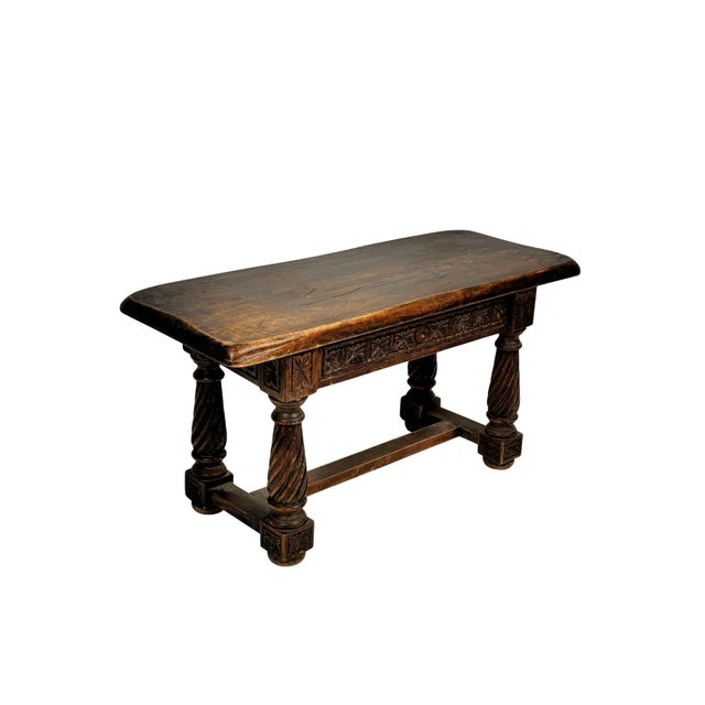 Wabi-Sabi Table with Turned Legs, 1940s For Sale - Image 6 of 11