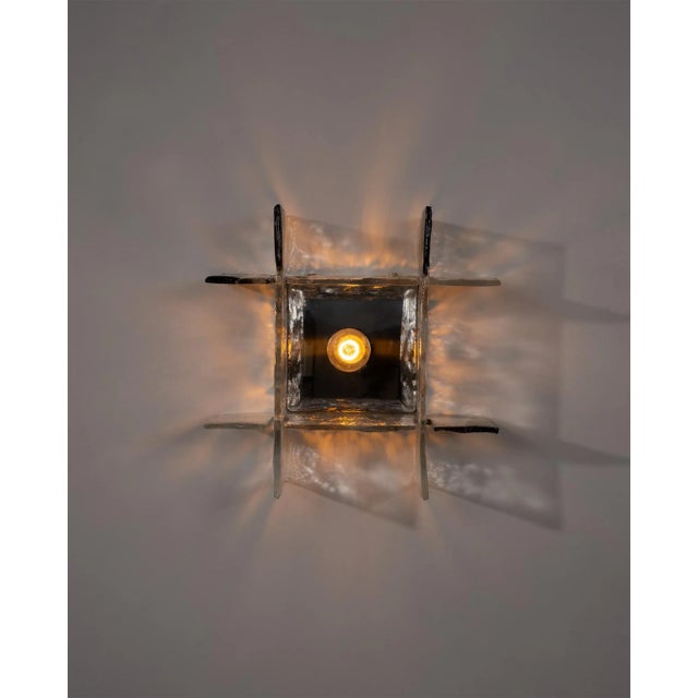 Mid-century wall sconces designed by carlo nason for kalmar, austria, 1960–1969. Featuring large murano glass pieces in...