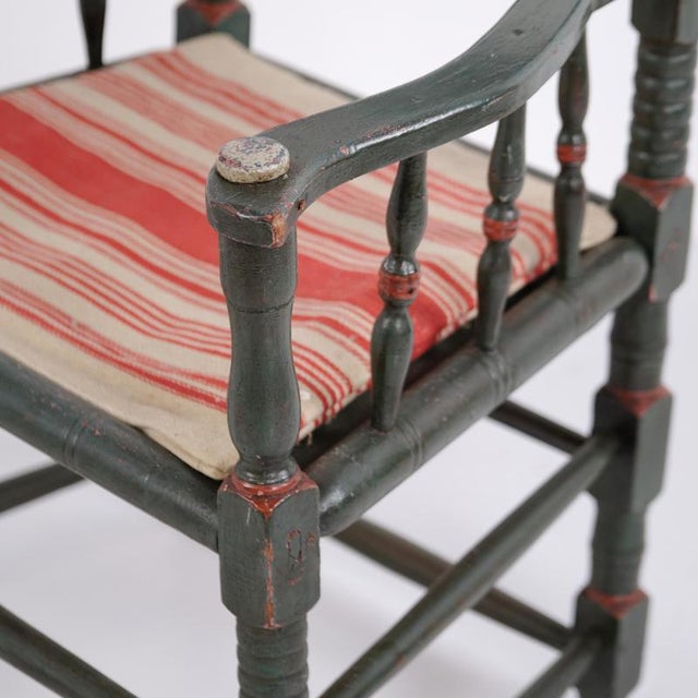 Brown Antique Norwegian Folk Painted Chair, 1872 For Sale - Image 8 of 12