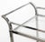 Modern Chrome & Glass Two-Tiered Bar Cart, on four caster wheels.