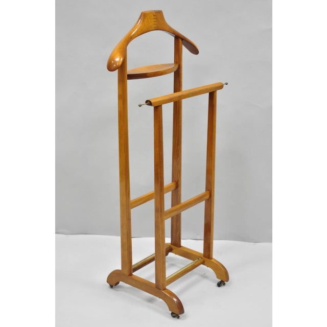 Vintage Fratelli Reguitti Italian Beech Wood 2 Tier Gentleman's Clothing Valet For Sale - Image 16 of 16