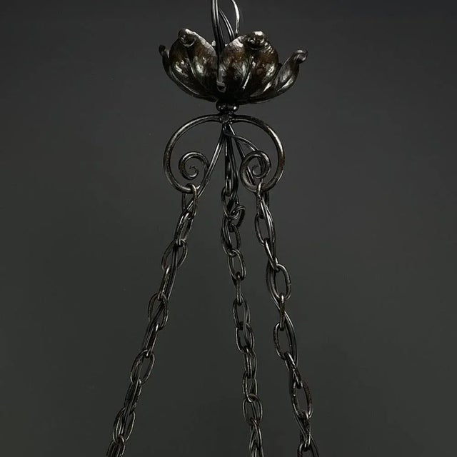 Art Deco Pate De Verre Ceiling Lamp attributed to Schneider, 1930s For Sale - Image 11 of 12