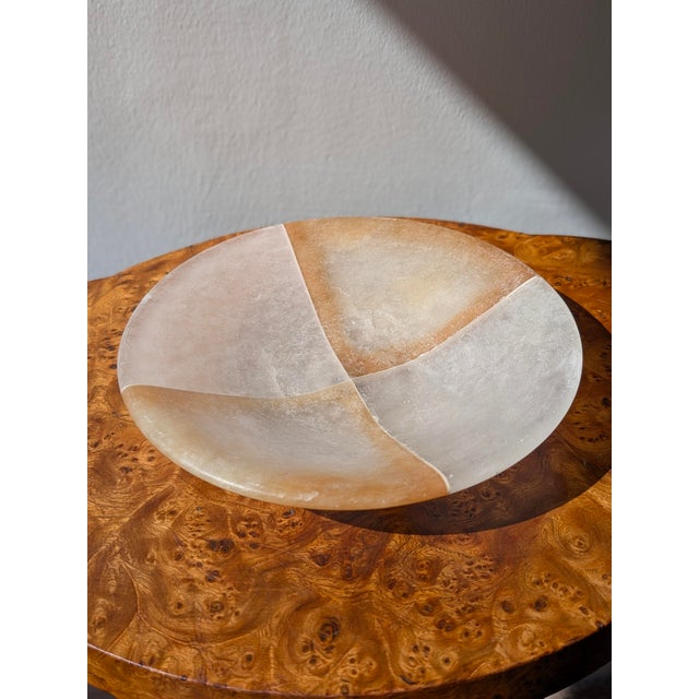 1970s Vintage Italian Alabaster Harlequin Centrepiece Bowl from Volterra, 1970s For Sale - Image 5 of 11