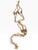 Extra-long vintage macramé hanging plant holder in a warm natural tan tone, featuring intricate knotted detailing, braided...