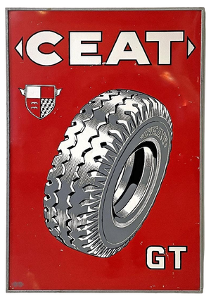 Mid-Century Modern Italian Graphic Ceat Advertising Sign, 1950s