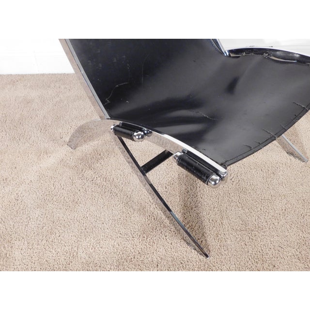 Leather Scissor Chair by Antonio Citterio for Flexform Italia, Circa 1980s You are bidding on a Leather Scissor Chair by...
