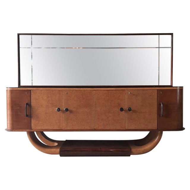 Mid-Century Italian Sideboard with Mirror attributed to Osvaldo Borsani, 1940s For Sale - Image 18 of 18