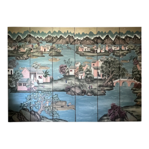 Six Panel Chinoiserie Wallpaper Screen Attributed to Gracie