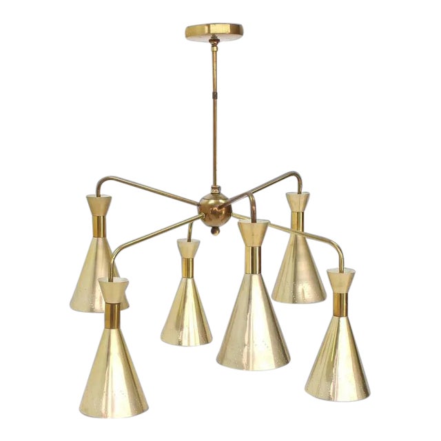 Cone Shades Sputnik Style Chandelier Light Fixture For Sale